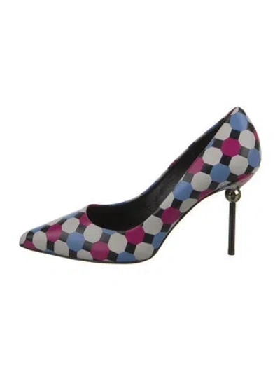 Pre-owned Roger Vivier Leather Printed Pumps In Blue/white