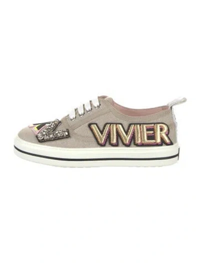 Pre-owned Roger Vivier Leather Printed Sneakers In Neutral