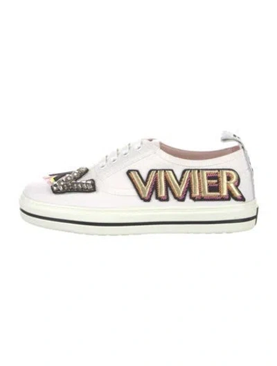 Pre-owned Roger Vivier Leather Printed Sneakers In White