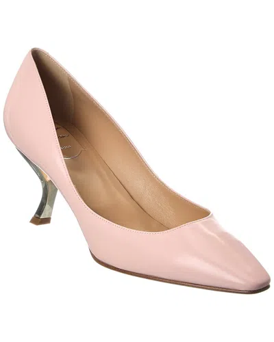 Roger Vivier Leather Pump In Neutral