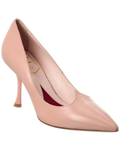 Roger Vivier Leather Pump In Neutral
