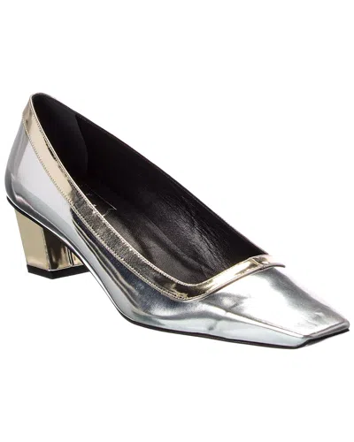 Roger Vivier Leather Pump In Silver