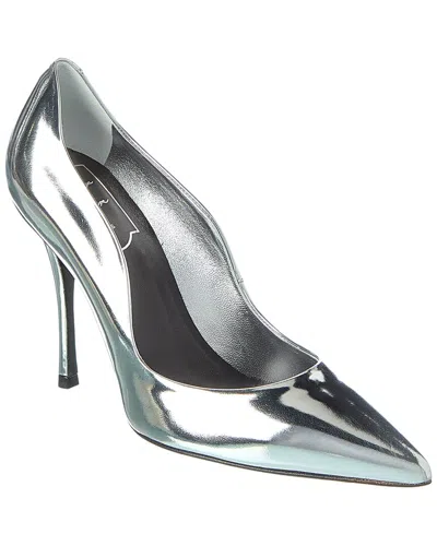 Roger Vivier Leather Pump In Silver