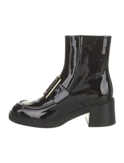 Pre-owned Roger Vivier Leather Rain Boots In Black