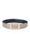 Roger Vivier Leather Reversible Belle Vivier Belt In Brown