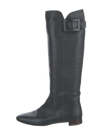 Pre-owned Roger Vivier Leather Riding Boots In Green
