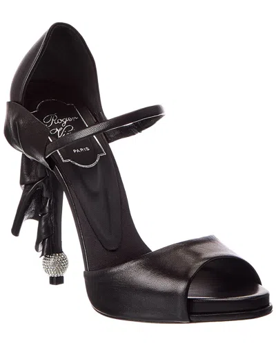 Roger Vivier Leather Sandal In Black