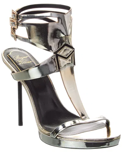 Roger Vivier Leather Sandal In Neutral