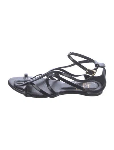 Pre-owned Roger Vivier Leather Sandals In Black