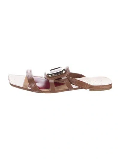 Pre-owned Roger Vivier Leather Sandals In Brown