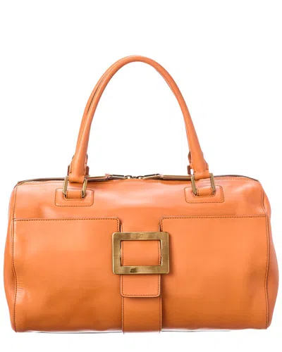 Roger Vivier Leather Satchel In Orange