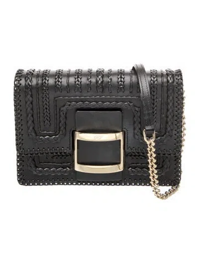 Pre-owned Roger Vivier Leather Shoulder Bag In Black