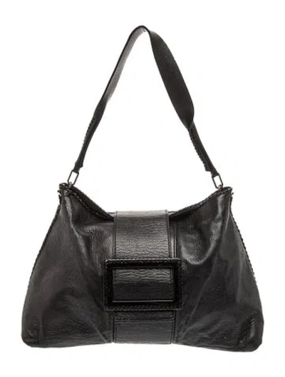 Pre-owned Roger Vivier Leather Shoulder Bag In Black