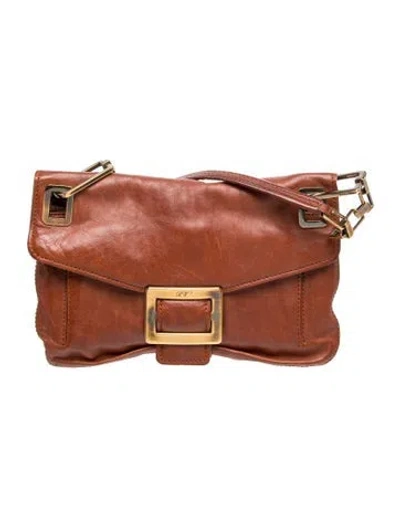 Pre-owned Roger Vivier Leather Shoulder Bag In Brown