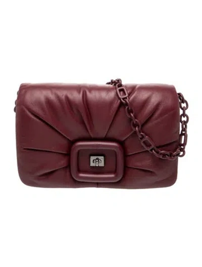 Pre-owned Roger Vivier Leather Shoulder Bag In Burgundy