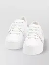 Roger Vivier Leather Skate Sneakers Crystal Buckle In White