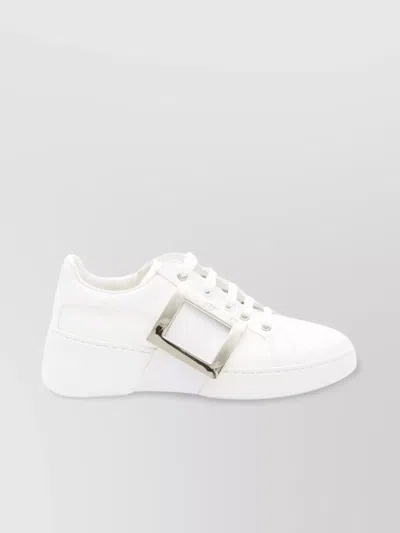 ROGER VIVIER LEATHER SKATE SNEAKERS SQUARE BUCKLE
