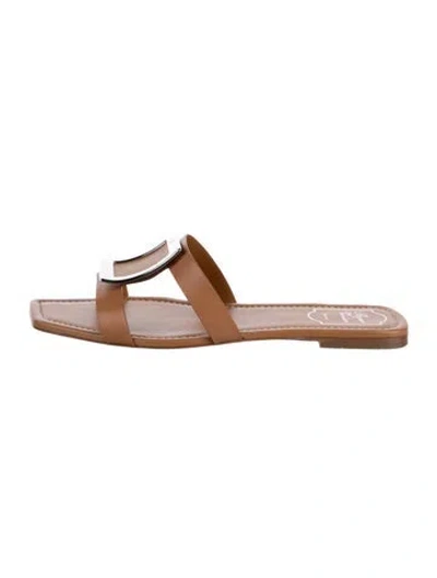 Pre-owned Roger Vivier Leather Slides In Brown