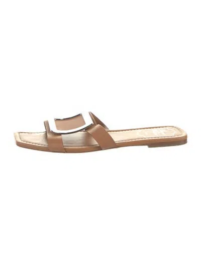 Pre-owned Roger Vivier Leather Slides In Brown