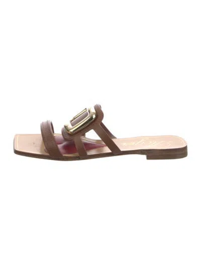Pre-owned Roger Vivier Leather Slides In Brown