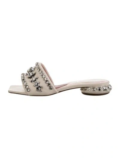 Pre-owned Roger Vivier Leather Slides In Neutrals