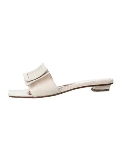 Pre-owned Roger Vivier Leather Slides In Neutrals