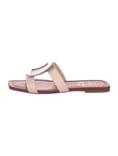 Pre-owned Roger Vivier Leather Slides In Pink