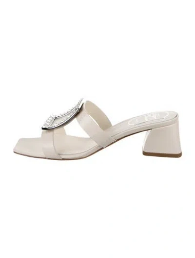 Pre-owned Roger Vivier Leather Slides W/ Tags In White