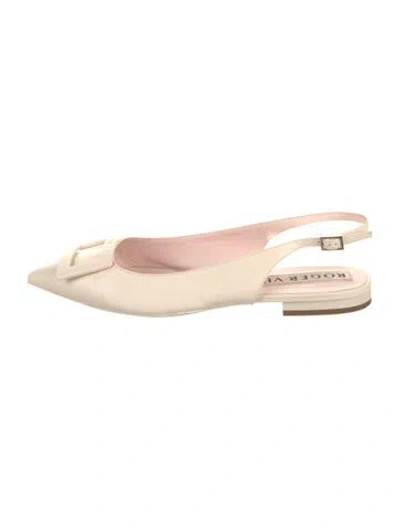 Pre-owned Roger Vivier Leather Slingback Flats In Pink