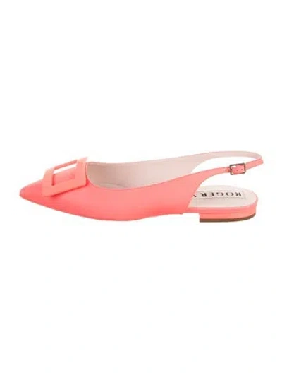 Pre-owned Roger Vivier Leather Slingback Flats W/ Tags In Pink
