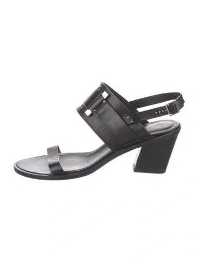 Pre-owned Roger Vivier Leather Slingback Sandals In Black
