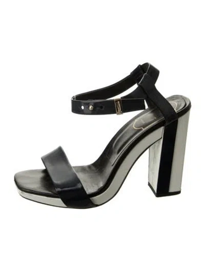 Pre-owned Roger Vivier Leather Slingback Sandals In Multi