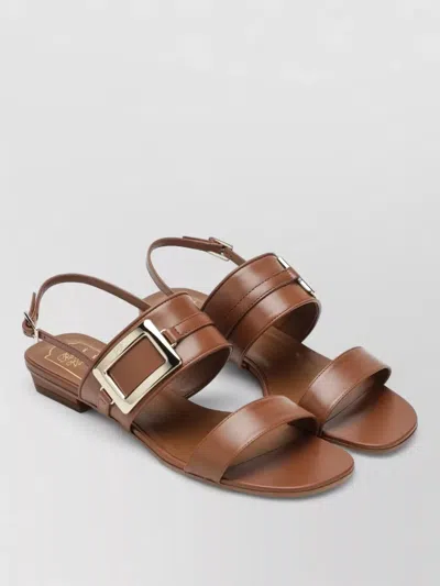 Roger Vivier Leather Slingback Sandals Open Toe Design In Brown