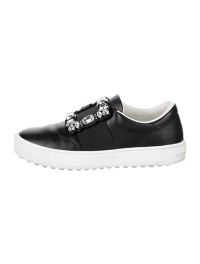 Pre-owned Roger Vivier Leather Sneakers In Black