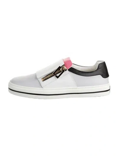 Pre-owned Roger Vivier Leather Sneakers W/ Tags In Black/grey/pink