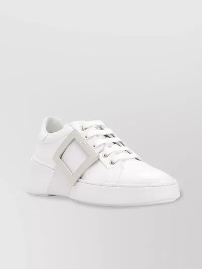 Roger Vivier Leather Sneakers With Metal Buckle Detail