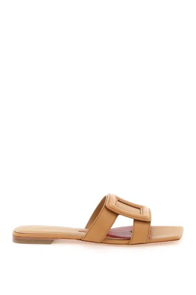 Roger Vivier Leather Stitching Buck Sandals In Brown