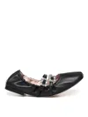 Roger Vivier Leather Strap Ballet Flats In Black