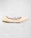 Roger Vivier "nappa Ballet Flats With Strass Buck In Cire