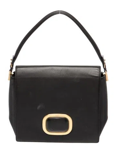 Pre-owned Roger Vivier Leather Top Handle Bag In Black