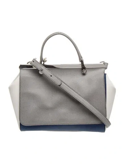 Pre-owned Roger Vivier Leather Top Handle Bag In Gray