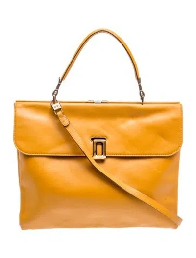 Pre-owned Roger Vivier Leather Top Handle Bag In Neutral