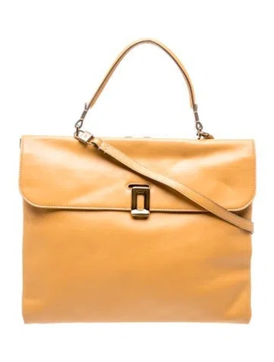 Pre-owned Roger Vivier Leather Top Handle Bag In Neutrals