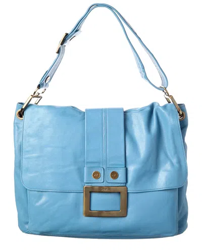 Roger Vivier Leather Tote In Blue