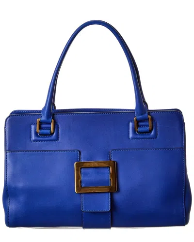 Roger Vivier Leather Tote In Blue