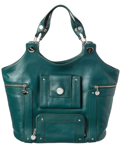 Roger Vivier Leather Tote In Green
