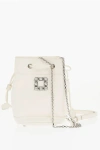 Roger Vivier Leather Tres Vivier Aumoniere Bucket Bag With Crystals