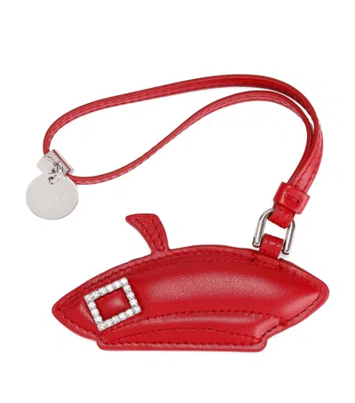 Roger Vivier Leather Très Vivier Bag Charm In Red