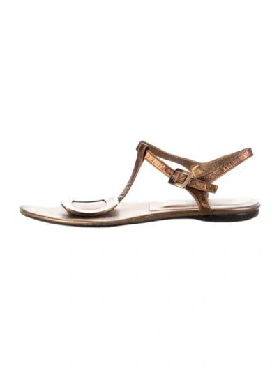 Pre-owned Roger Vivier Leather T-strap Sandals