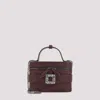 Roger Vivier Leather Vanity Bag Bordeaux With Rhinestone Buckle In Burgundy